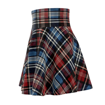 Red, White, and Blue Fourth of July Tartan Women's Skater Skirt - Made in the USA