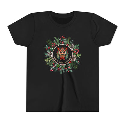 Get Festive with our Hoot N Holler Holiday Youth Short Sleeve Tee - Sustainable & Stylish