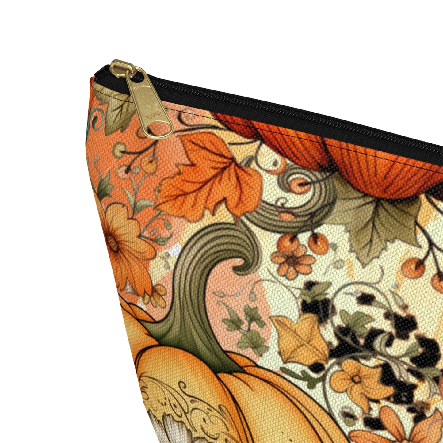 Thanksgiving Pumpkin Pouch - Versatile T-bottom Accessory Bag - Travel & Organization - Durable Material