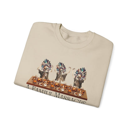 Ethically Made & Durable Unisex Crewneck Sweatshirt | Family Massacre Design