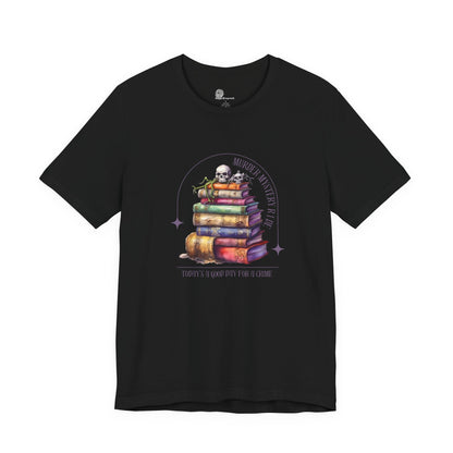 Stack of Spellbooks with Skull tee | Witchy Books T-Shirt