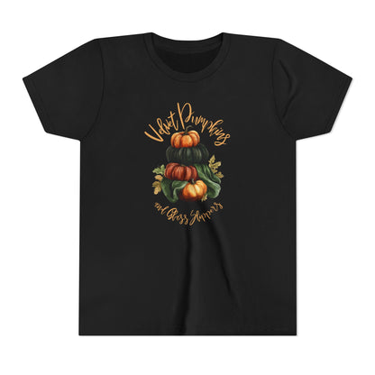 Velvet Pumpkins Youth Tee - Short Sleeve Halloween Shirt
