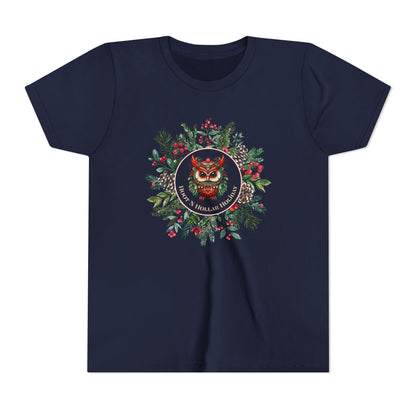 Get Festive with our Hoot N Holler Holiday Youth Short Sleeve Tee - Sustainable & Stylish