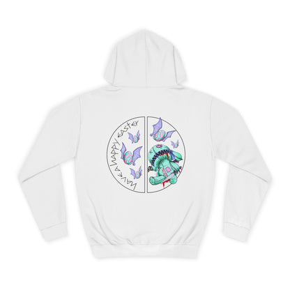 Skeleton Easter Bunny Unisex College Hoodie | Custom Art Sweatshirt | Multiple Colors Available