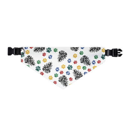 Playful Pine Cones and Paw Prints Pet Bandana Collar for Dogs and Cats- Sublimation Printable, Machine Washable