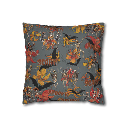 Spooky Scary Skeleton Vibe Pillow Case - Double Sided Print, Concealed Zipper, 100% Polyester Cover