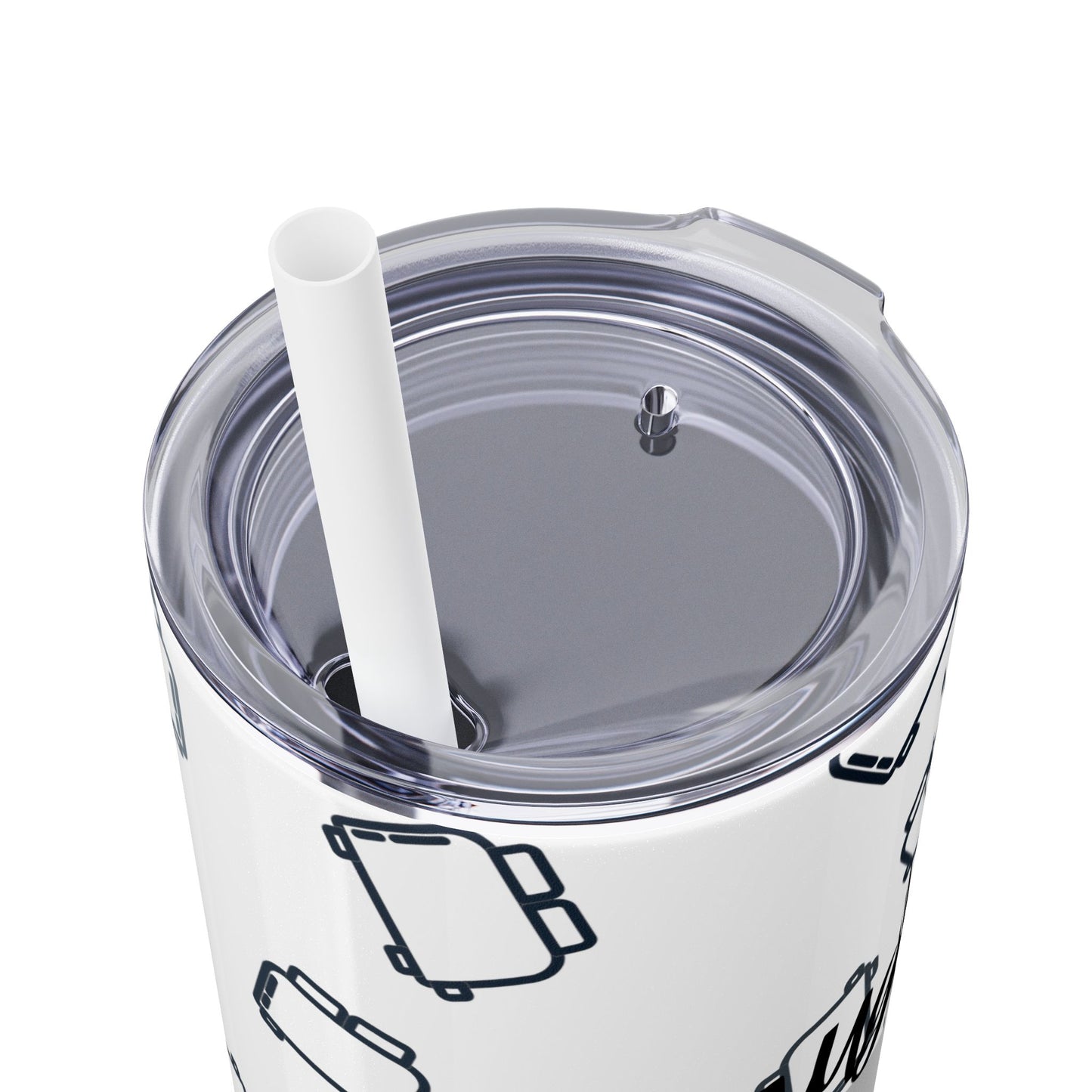 Slim Design Skinny Tumbler with Color-Matching Straw - BPA-Free & Non-Toxic