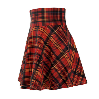 Stylish Pumpkin Tartan Women's Skater Skirt - Handcrafted by https://croigormllc.com