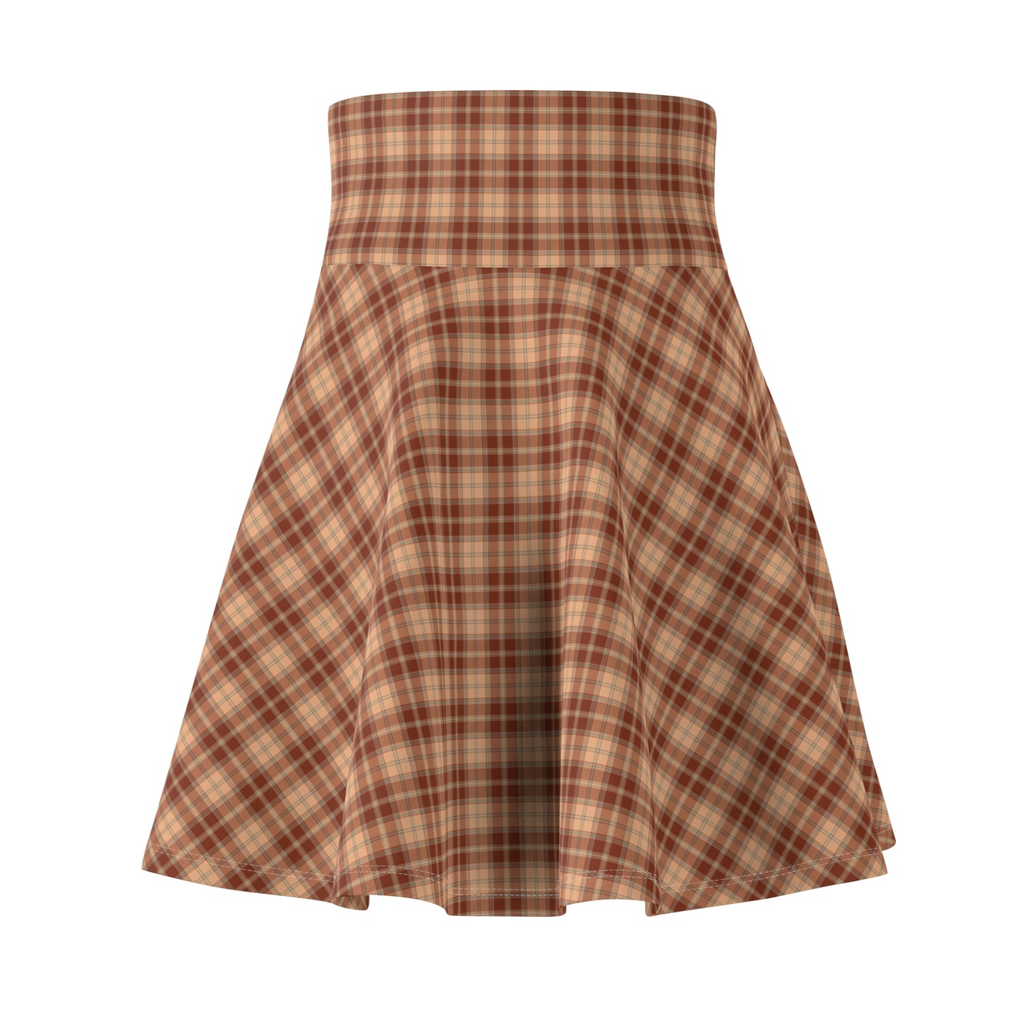 Fall Leaf Tartan Women's Skater Skirt | Cozy and Casual Everyday Favorite