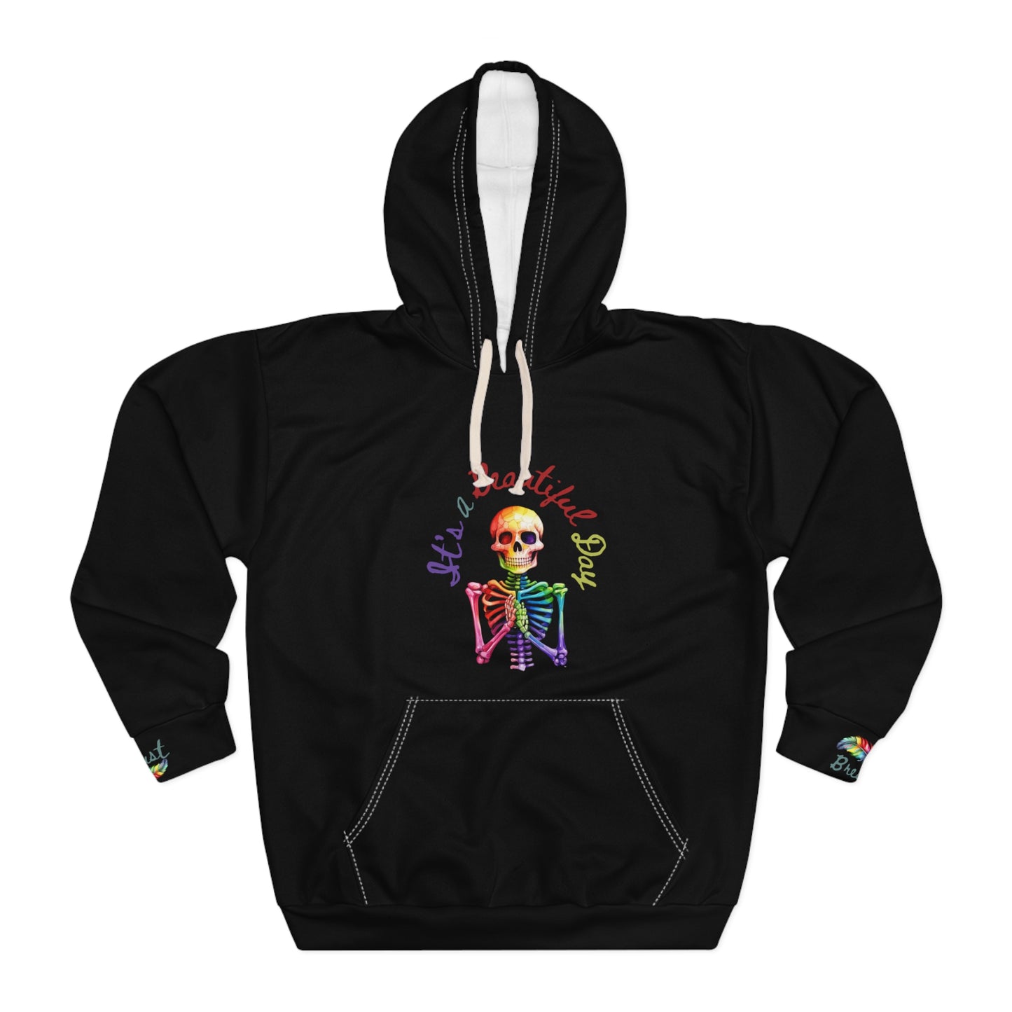 Just Breathe Custom Cut and Sewn Unisex Pullover Hoodie - Warm and Comfortable Polyester Fabric
