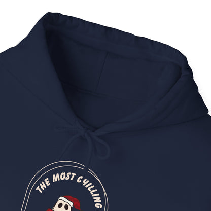 Stay Cozy this Winter with our Retro Ghost Unisex Heavy Blend Hooded Sweatshirt - Plush, Soft, and Warm with Holiday Spirit