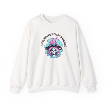 Skull Witch Illustration Crewneck Sweatshirt | Pastel Goth Halloween
