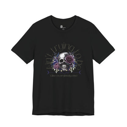 Floral Skull Illustration T-Shirt | Moon Phases Graphic Tee