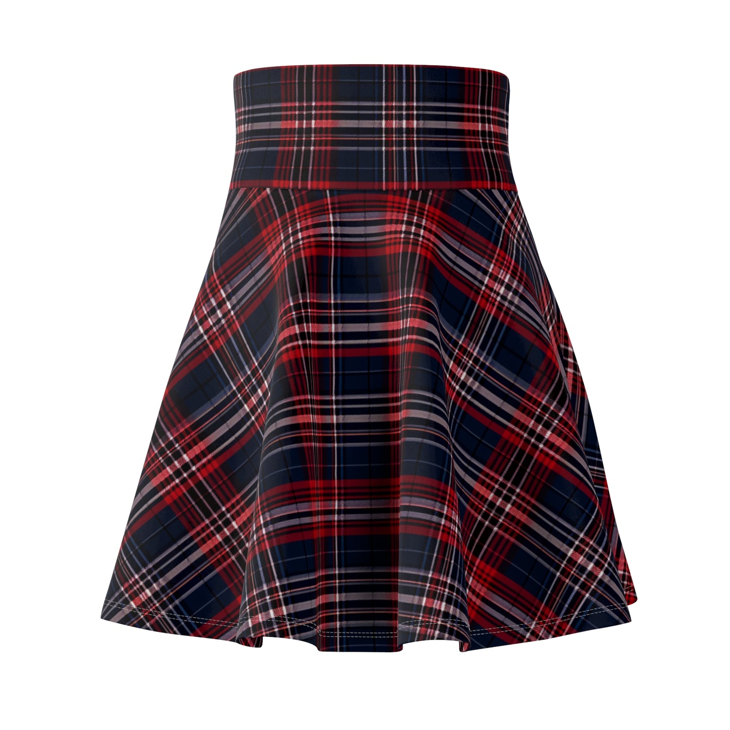 Classic Red Tartan Women's Skater Skirt - Made in the USA