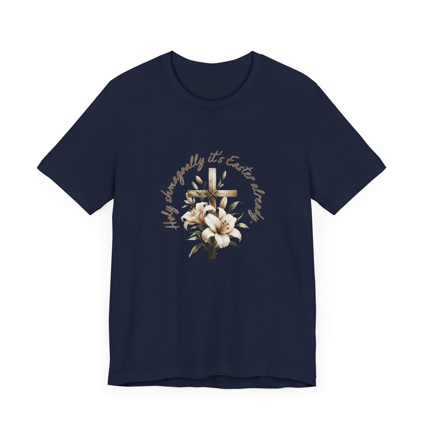 Floral Cross Holly Shmagoally Easter T-Shirt | Unisex Jersey Tee for Active & Leisure Wear