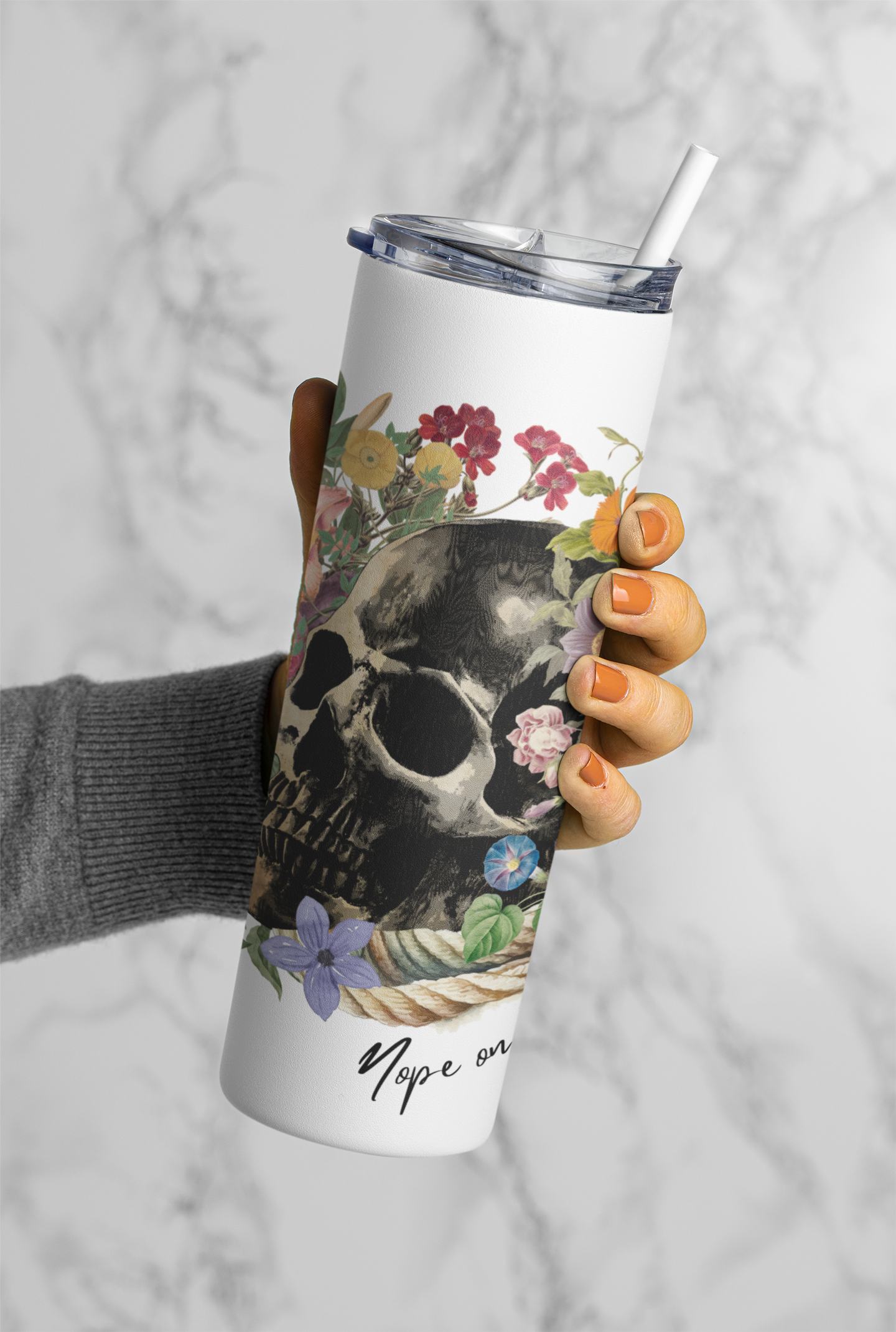 Chic 20oz Maars Skinny Tumbler with Straw - BPA-Free, Hot 12H & Cold 24H - Perfect for Every Sip