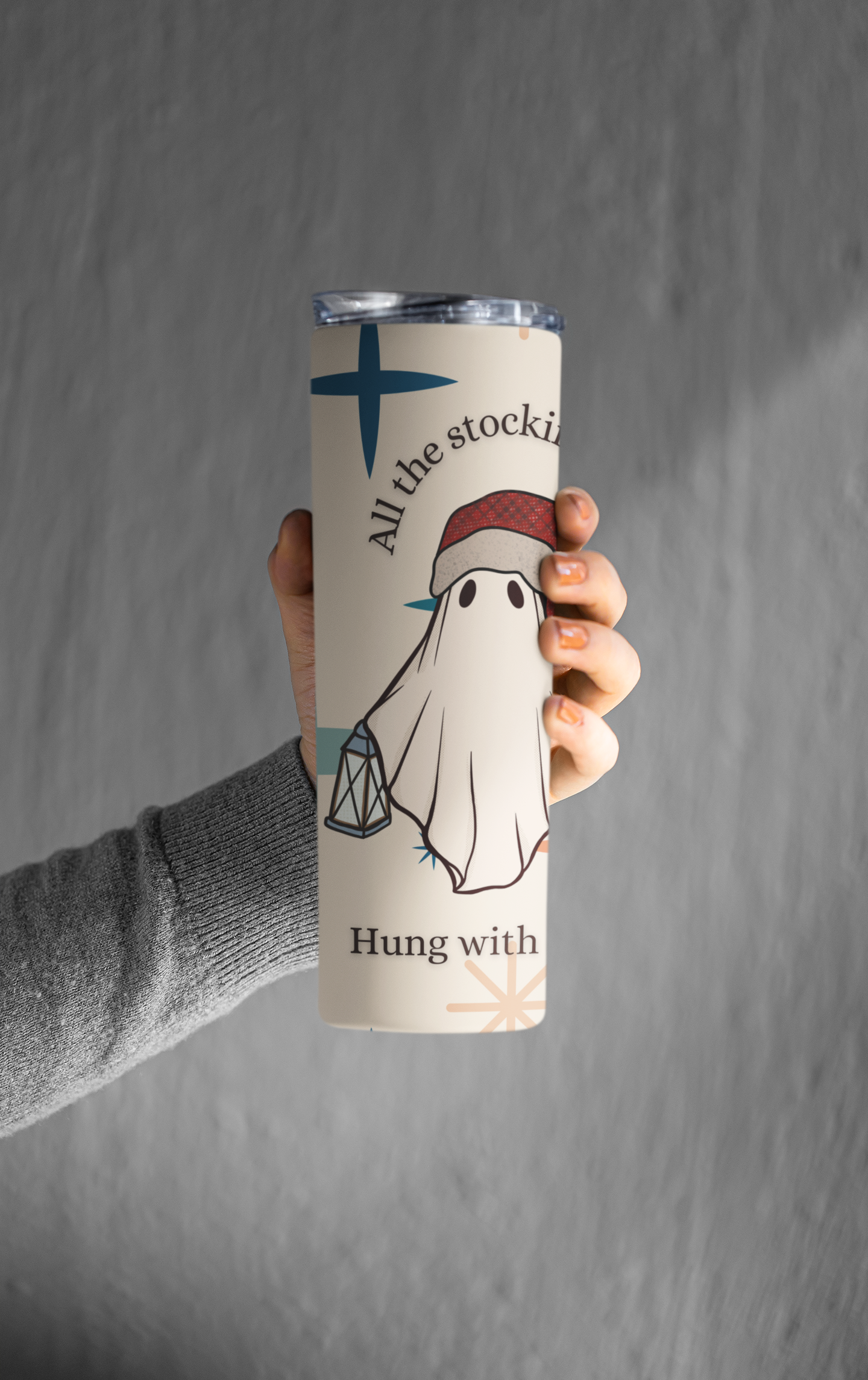 Retro Ghost Stainless Steel Skinny Tumbler with Straw - Perfect Gift for Ghost Lovers!