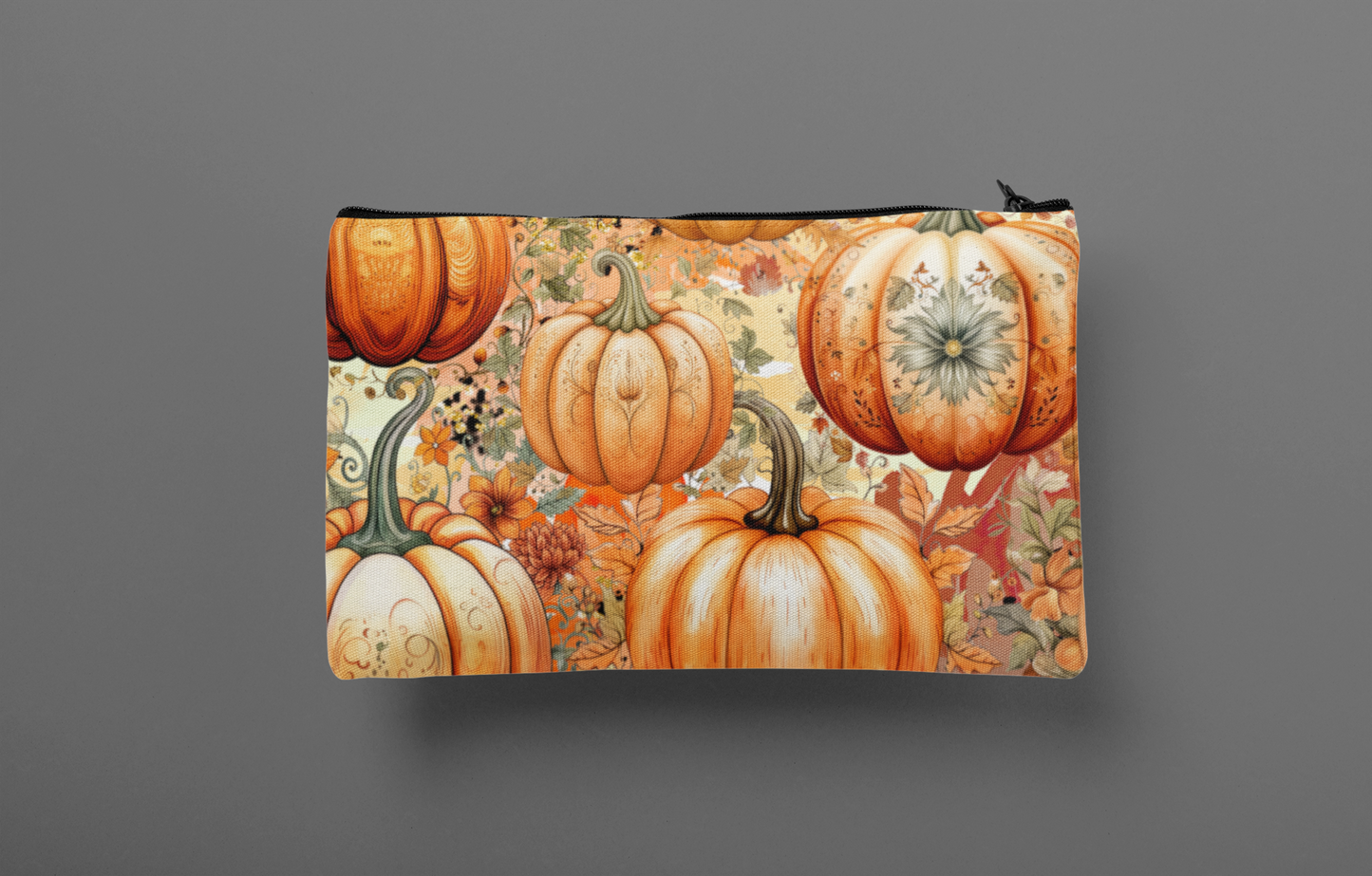 Thanksgiving Pumpkin Pouch - Versatile T-bottom Accessory Bag - Travel & Organization - Durable Material