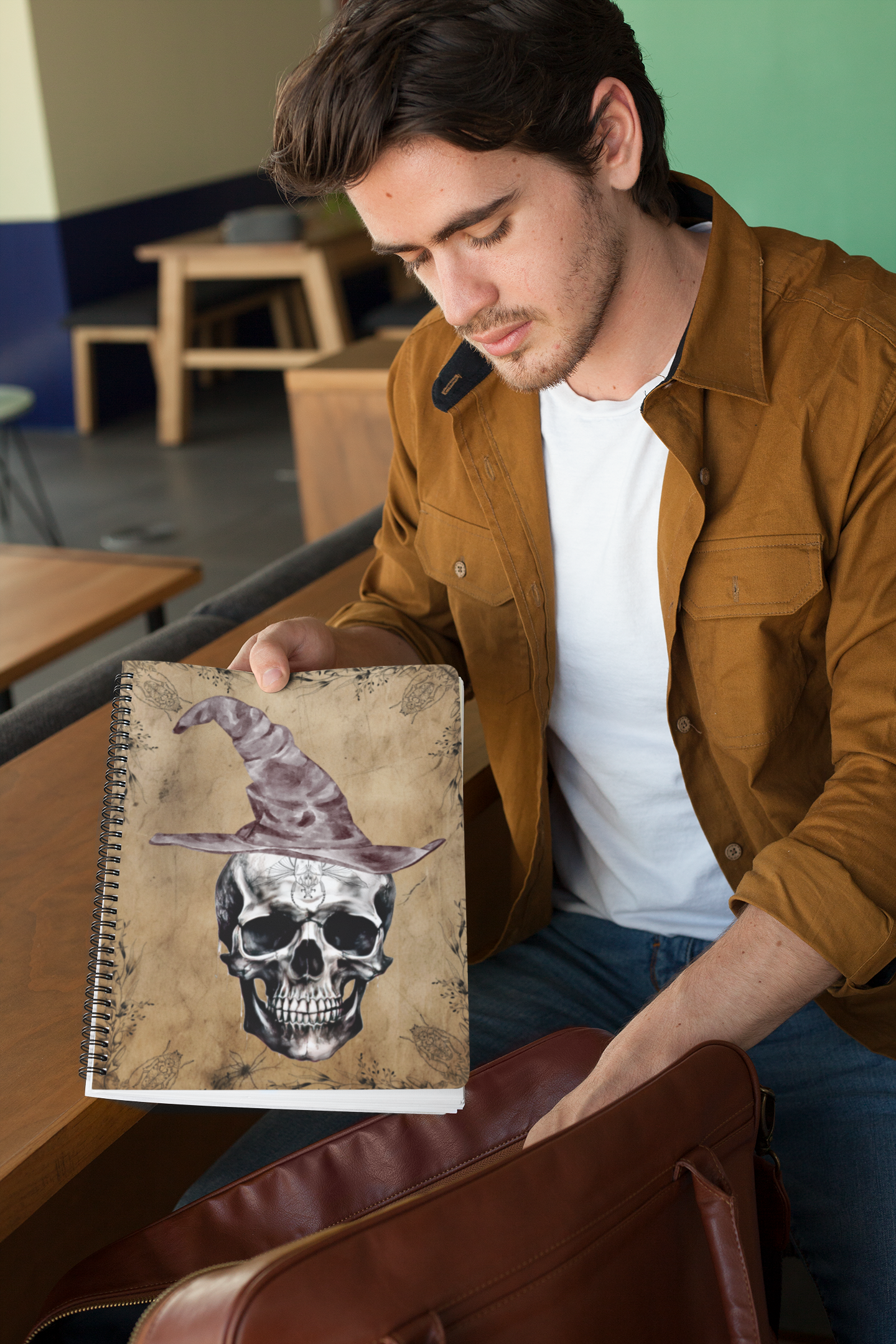 Capture your Witchy Thoughts with our Enchanting Black Hat Witch Spiral Notebook