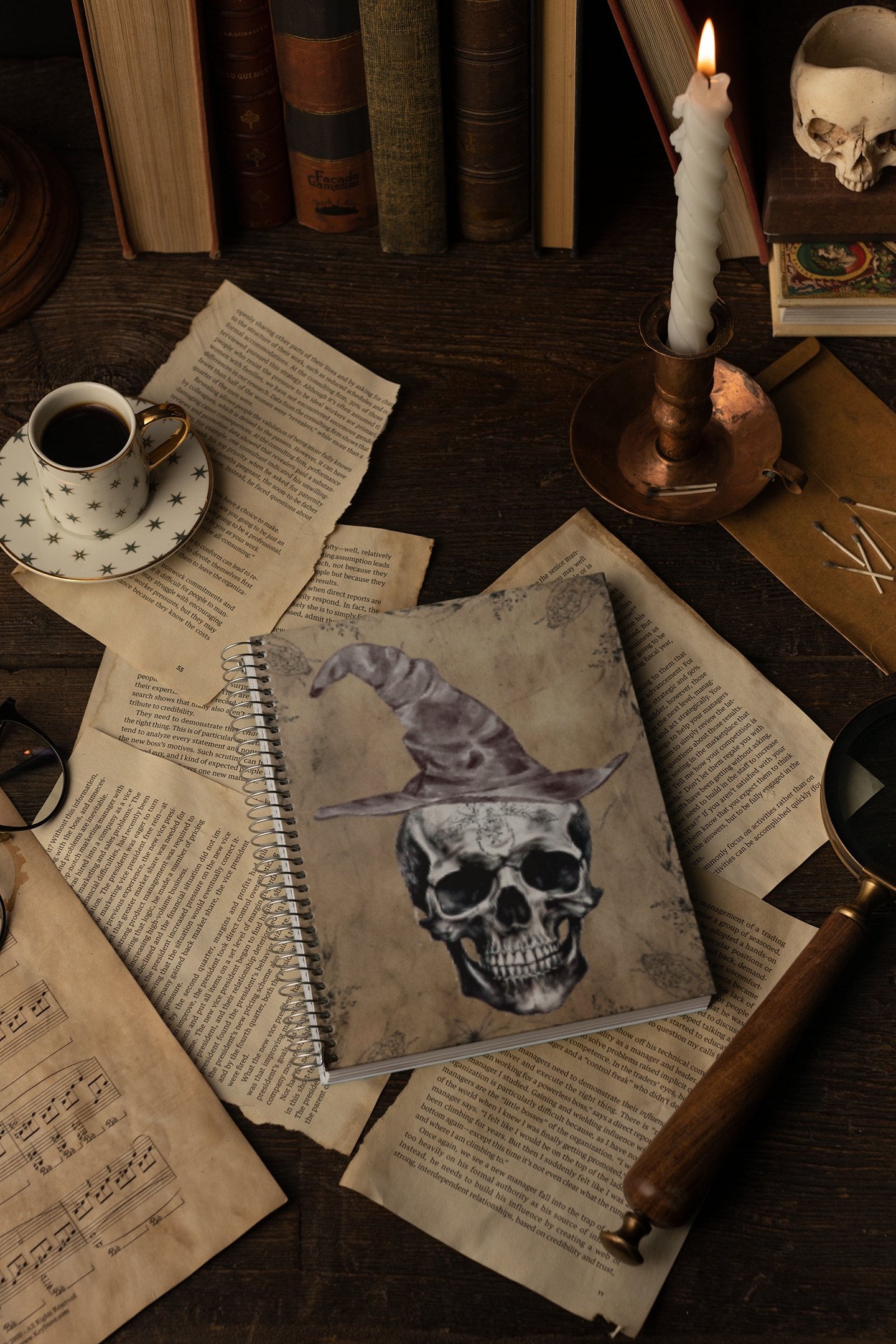 Capture your Witchy Thoughts with our Enchanting Black Hat Witch Spiral Notebook