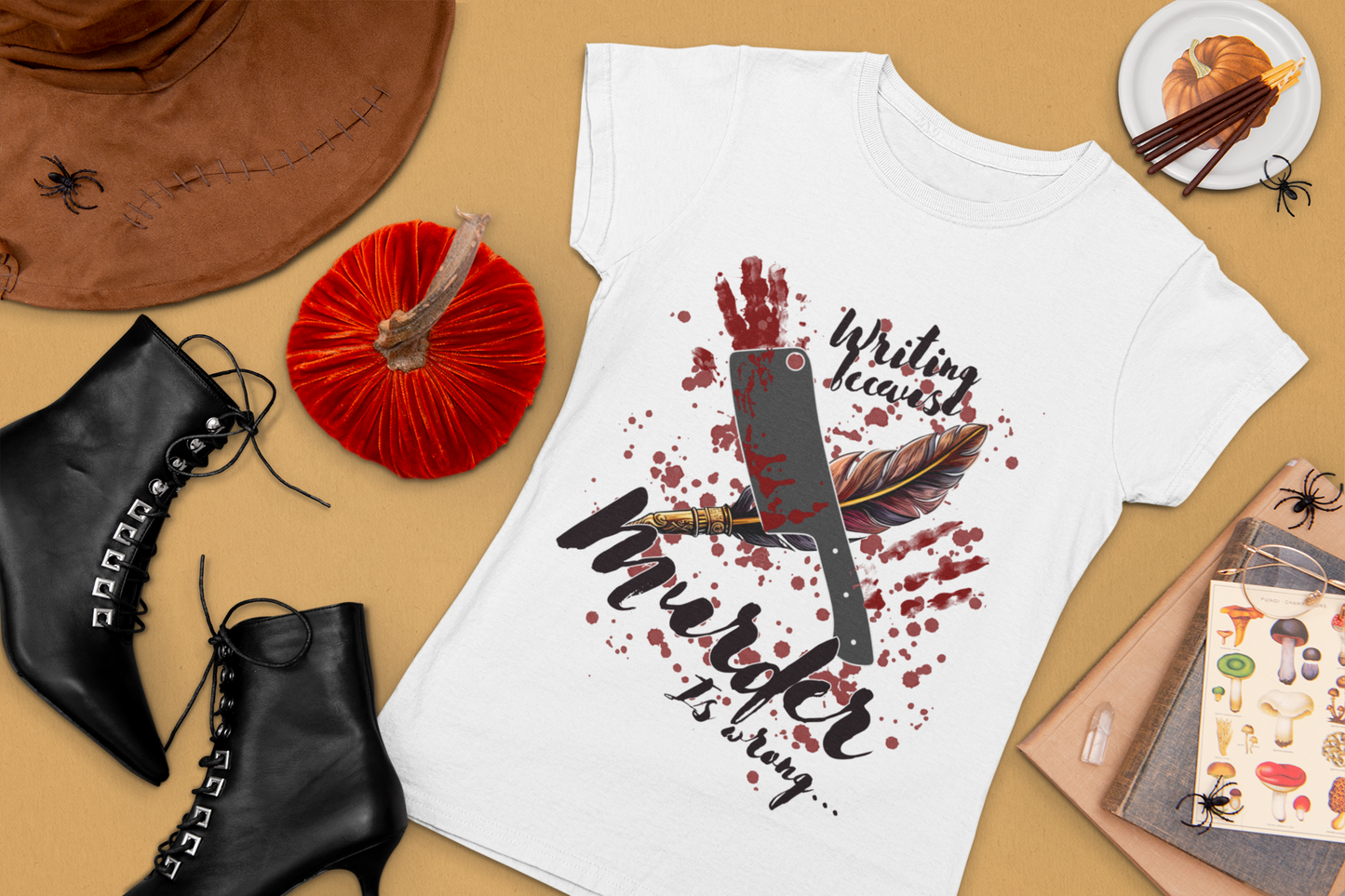 Horror Lovers Unite: Murder Is Wrong Writer's Tee - Author Gift