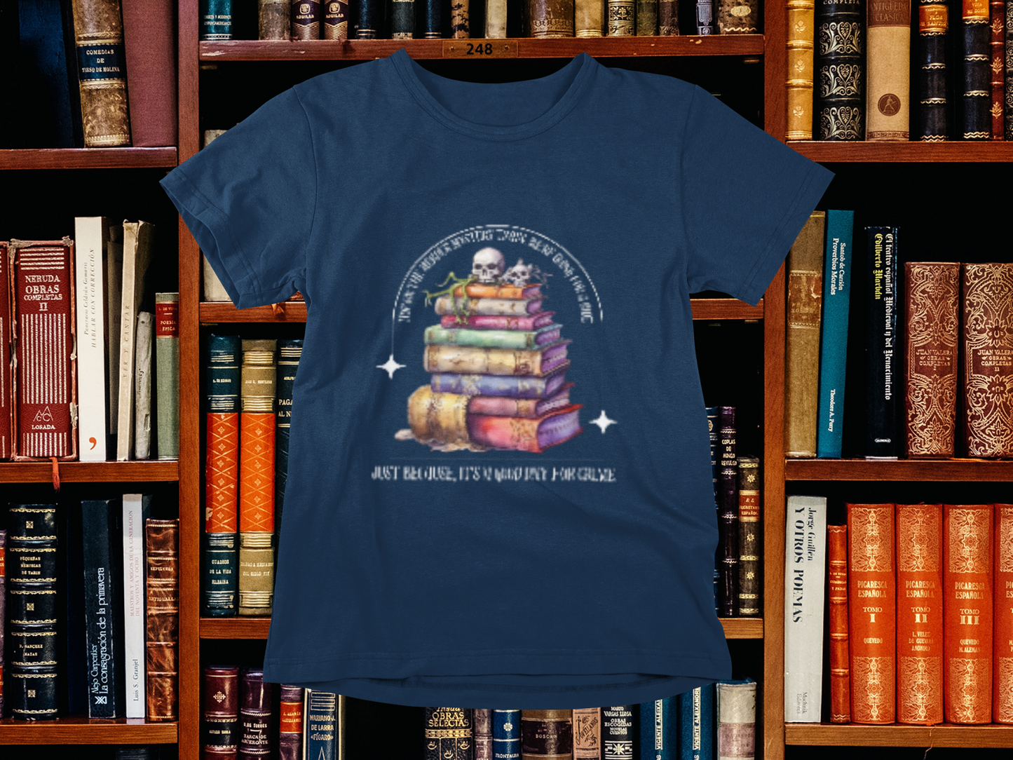 Skull and Book Unisex Tee - Murder Mystery Lover's Gift - Bookworm Apparel