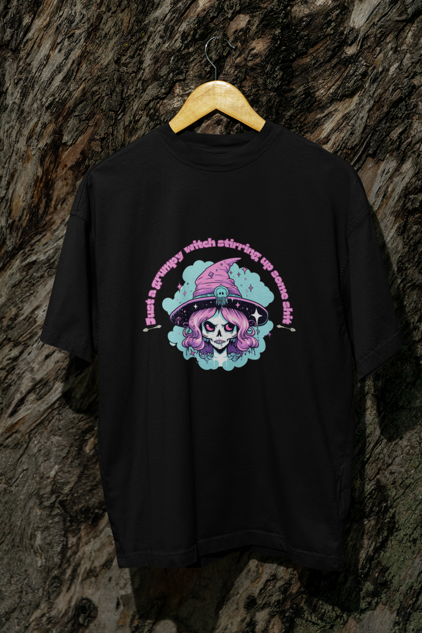 Lovable Grumpy Witch Tee - Comfy Short Sleeve Pastel Shirt