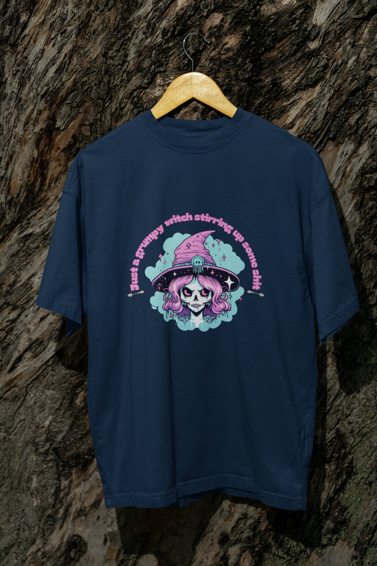 Lovable Grumpy Witch Tee - Comfy Short Sleeve Pastel Shirt