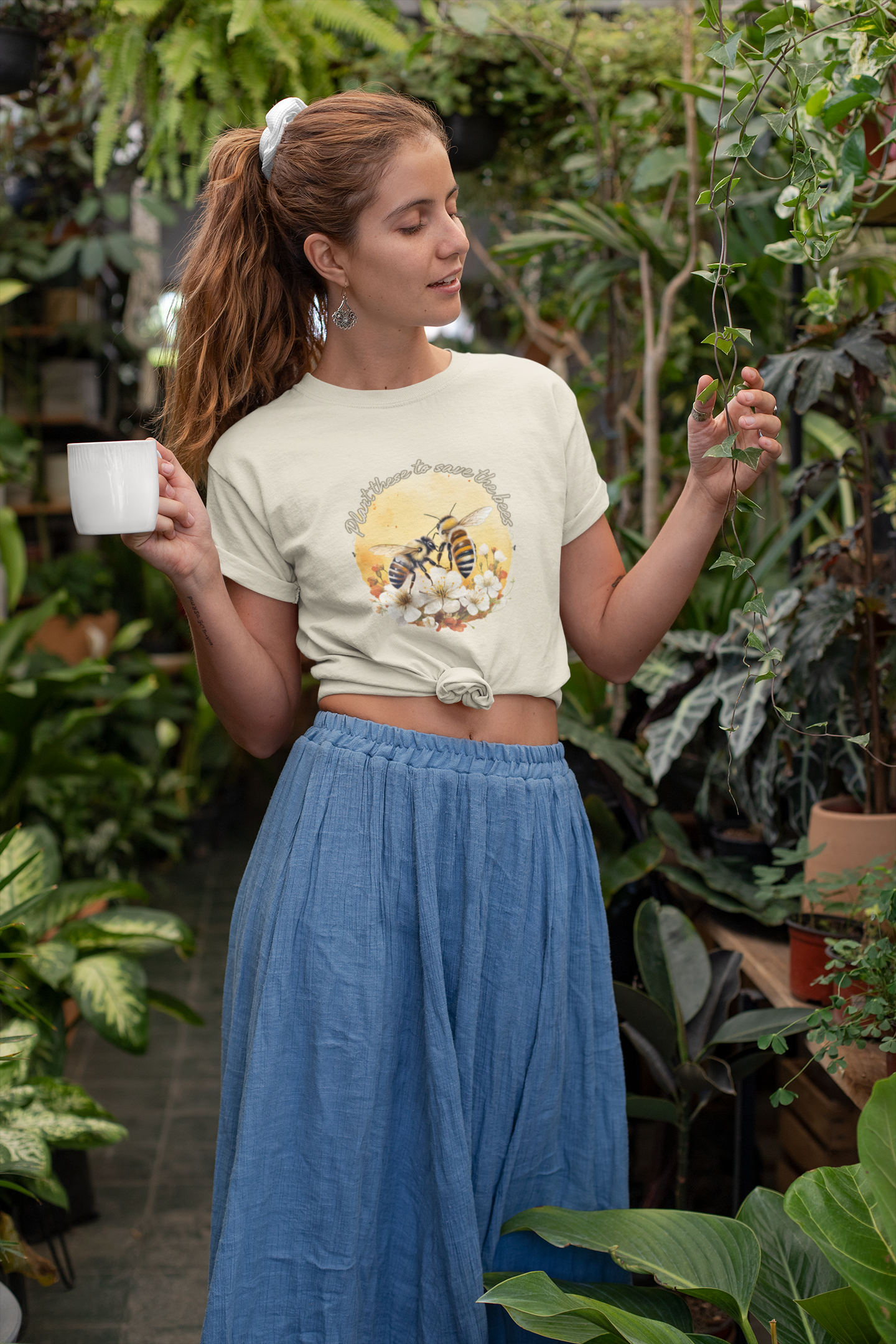 Save the Bees & Elevate Your Style - Eco-friendly Unisex Tee with Floral Design