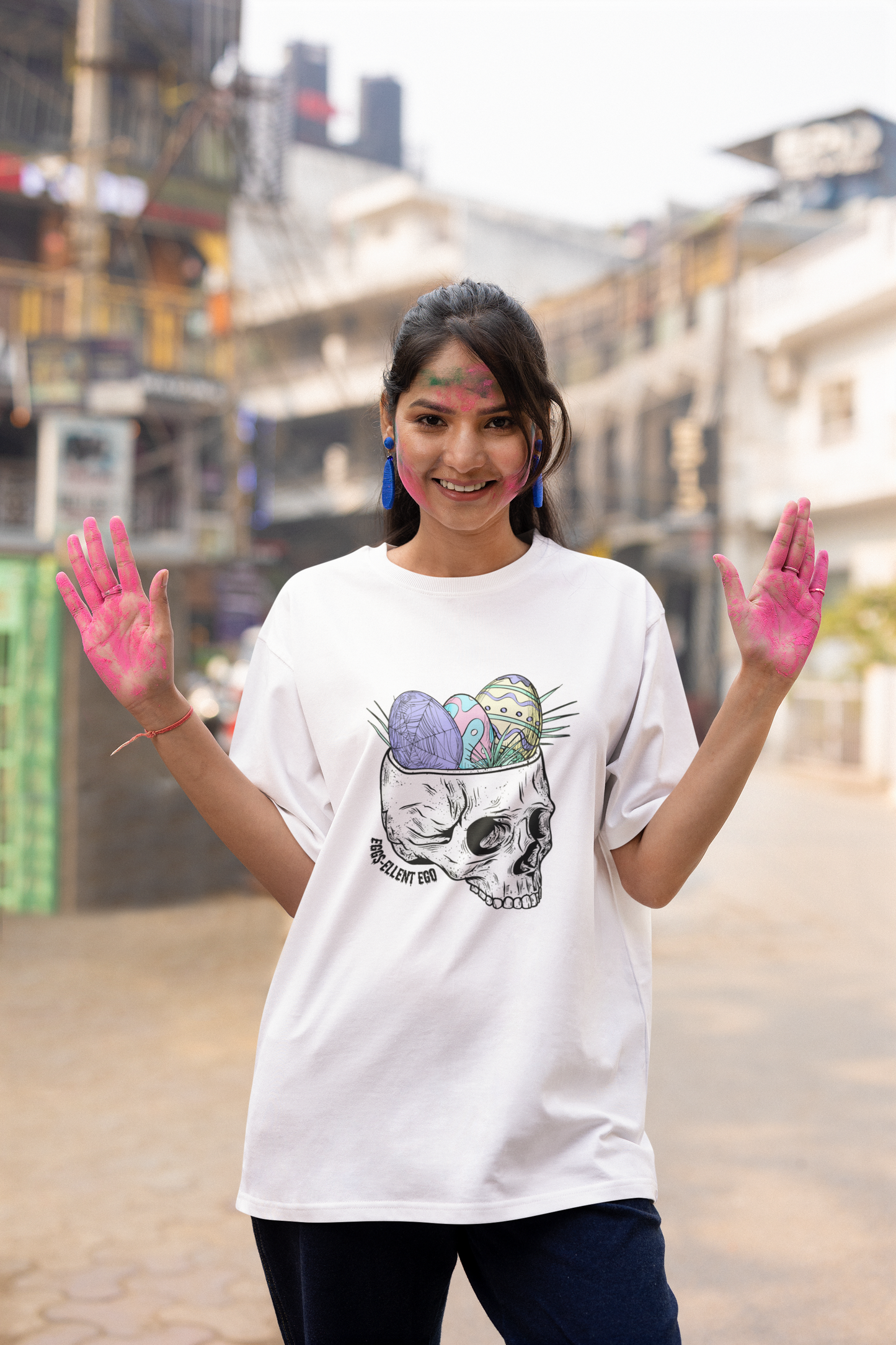 Trendy Skull Tee for All | Comfy Fit & Shoulder Shaping | Ethically Made