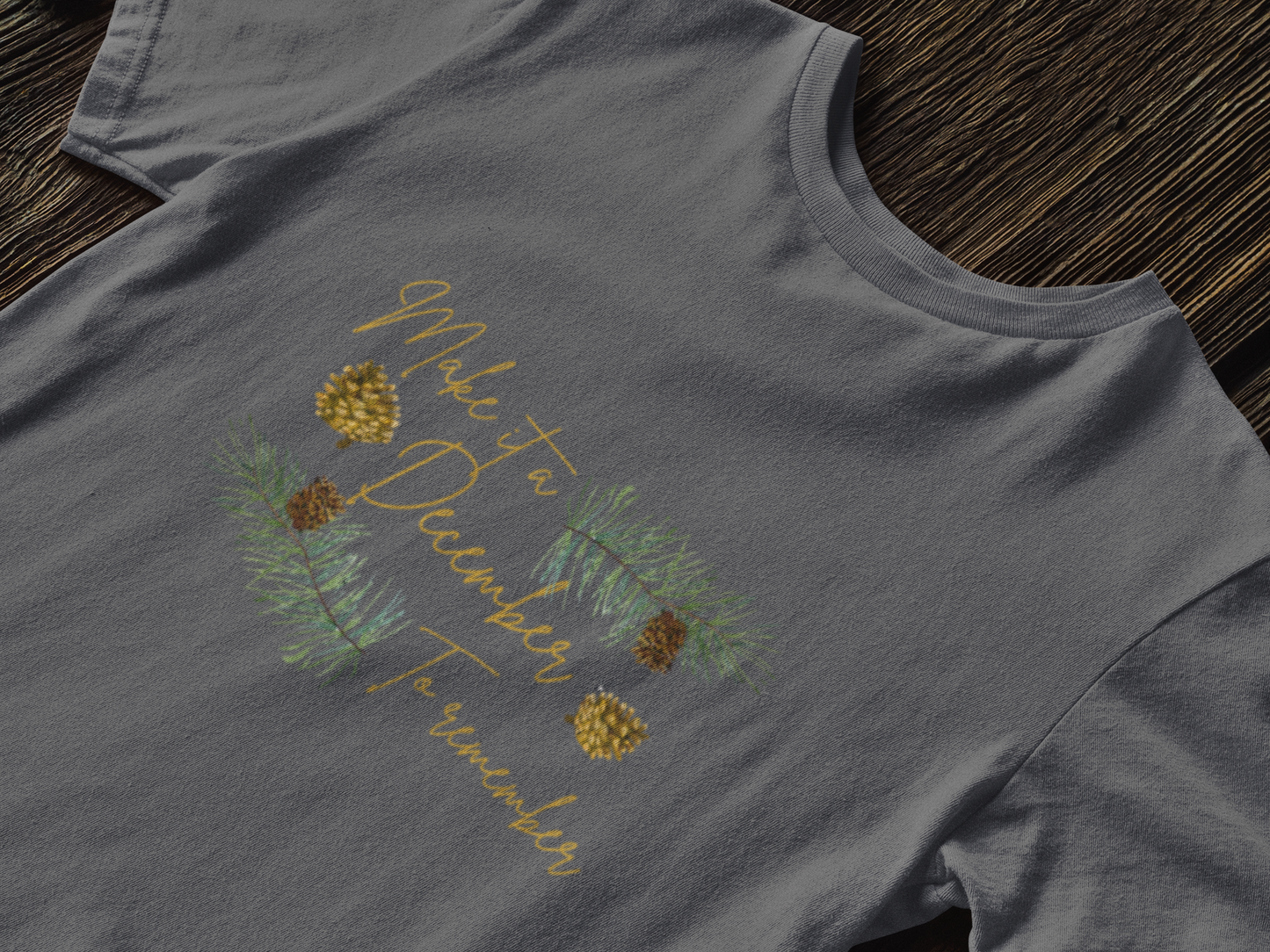 December Delight Unisex Tee | Christmas Tree Sprigs | 100% Cotton Lightweight Fabric