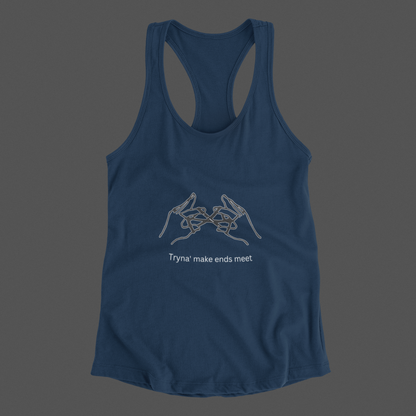 Whimsical Cat's Cradle Racerback Tank - Lightweight and Fun