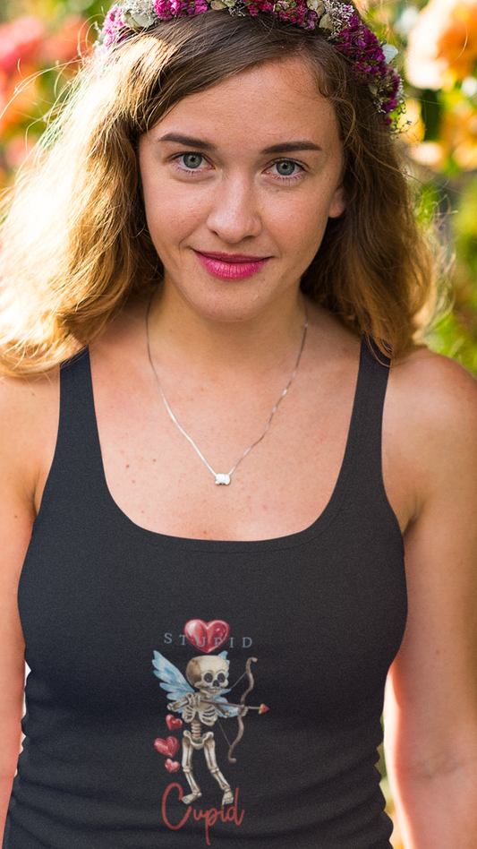 Stylish Anti-Valentine's Day Tank - Women's Racerback Shirt for Rebels