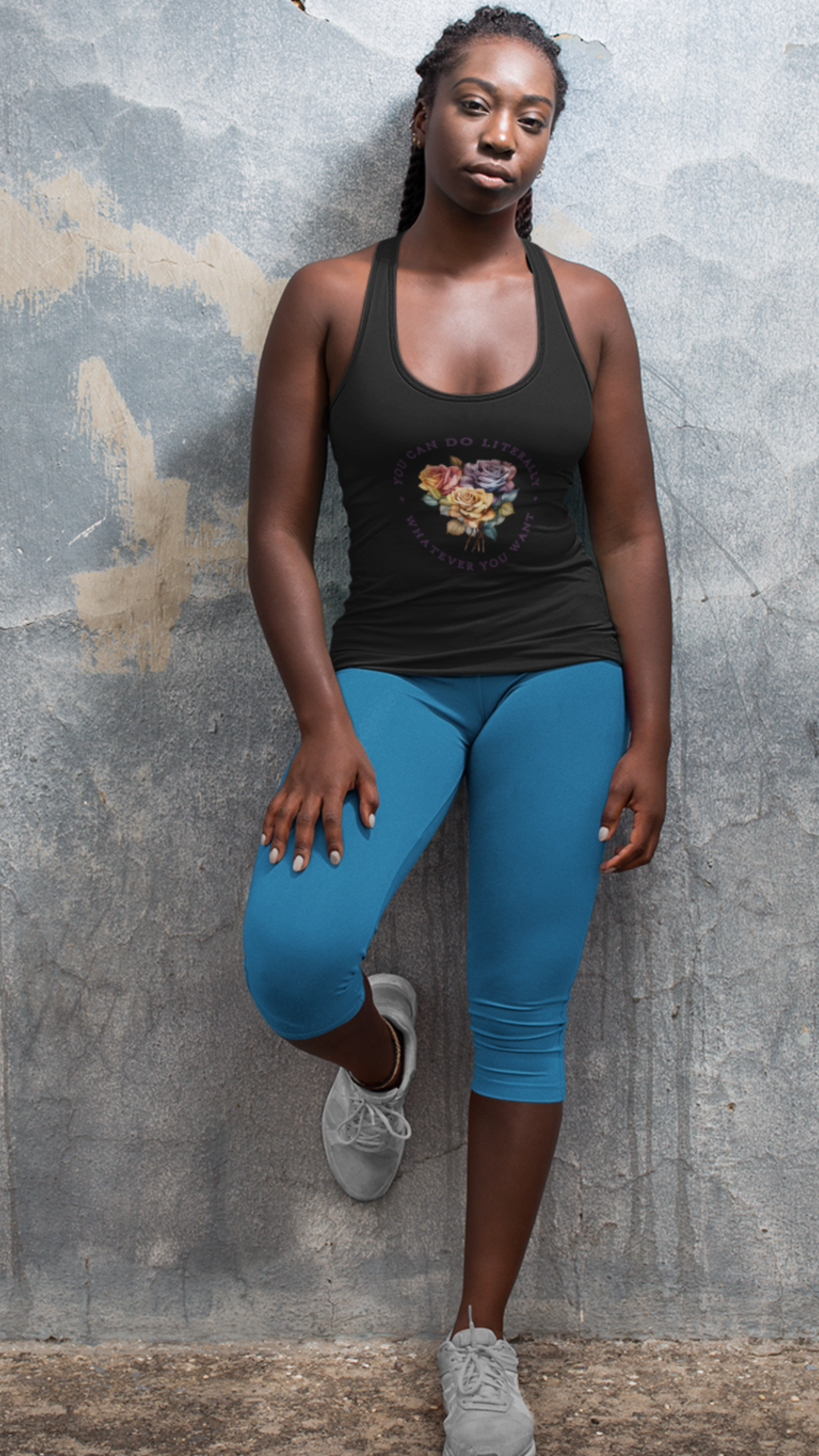 Colorful Floral Rainbow Racerback Tank - High-Quality Print, Perfect for Any Woman