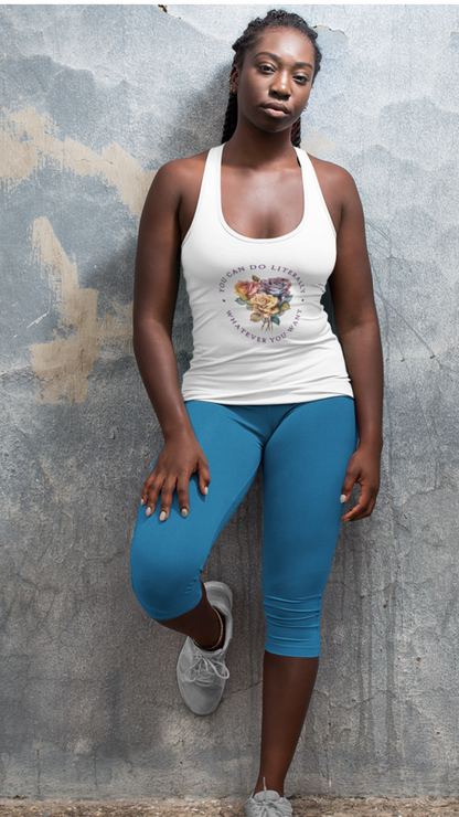 Colorful Floral Rainbow Racerback Tank - High-Quality Print, Perfect for Any Woman
