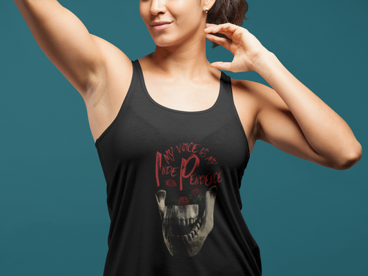 Unleash Your Voice: Ideal Racerback Tank for Women - Skull Print