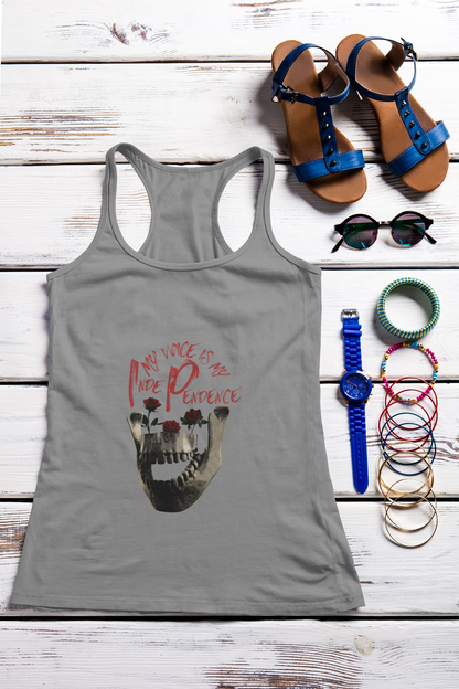 Unleash Your Voice: Ideal Racerback Tank for Women - Skull Print