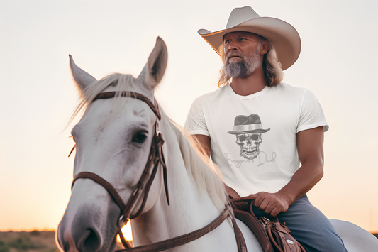 Men's Tee - Father's Day Mobster Skull in Top Hat Design