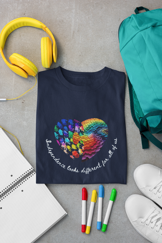 Independence Autism Awareness Puzzle Heart Unisex HD Cotton T-Shirt