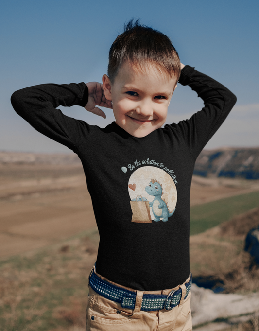Recycling Dinosaur Love Toddler Long Sleeve Tee – Be the Solution to Pollution!