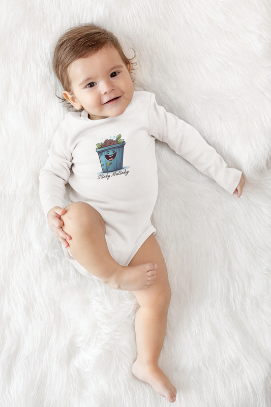 Stinky Malinki Earth Day Humor Infant Long Sleeve Bodysuit