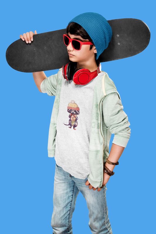 Merry Trashmas Raccoon Youth Short Sleeve Tee - Perfect for Cold Weather!