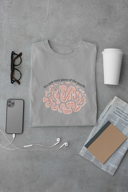 Sustainable Autism Puzzle Tee, Organic Cotton Recycled Polyester Shirt