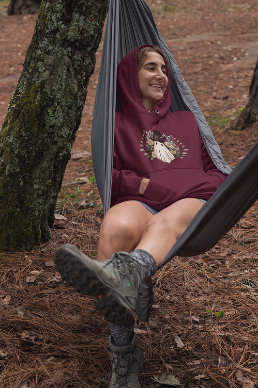Stay Warm in Style with the Retro Ghost Unisex Heavy Blend™ Hooded Sweatshirt