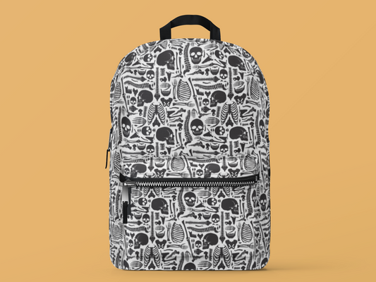 Spooky Adventure Skeleton Printed Backpack