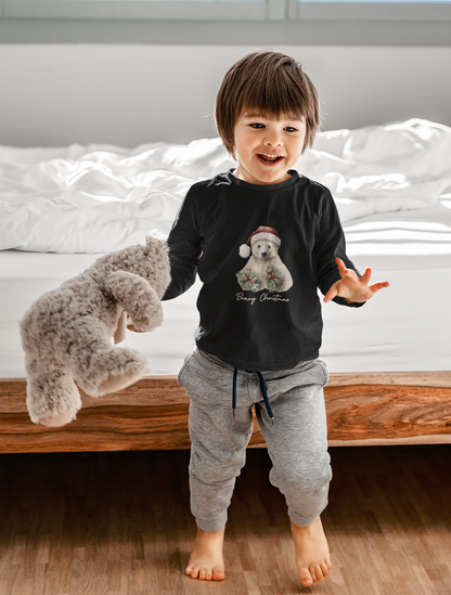 Get Festive for the Holidays with our Polar Bear Beary Christmas Long Sleeve Shirt - Great Gift for Kids