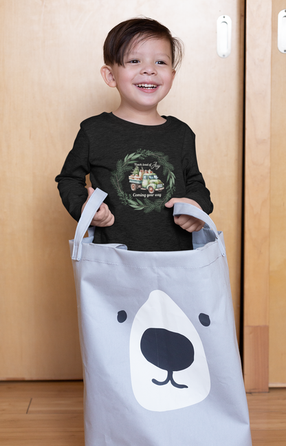 Truck Load of Joy Coming Your Way - Youth Long Sleeve Tee - Holiday Kids Fashion