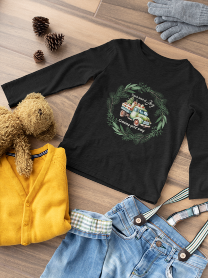 Truck Load of Joy Coming Your Way - Youth Long Sleeve Tee - Holiday Kids Fashion