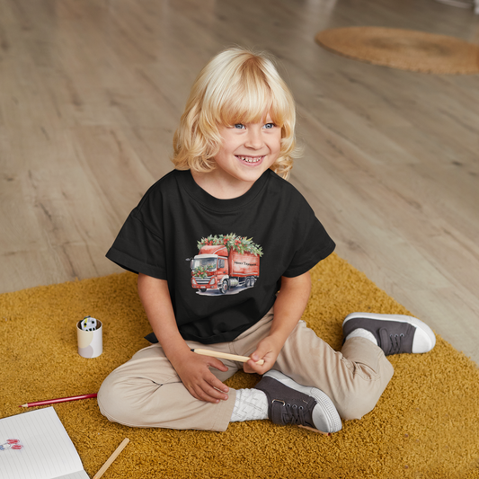 Ethically Made Merry Truckmas Youth Tee - Soft and Sustainable Fabric Blend