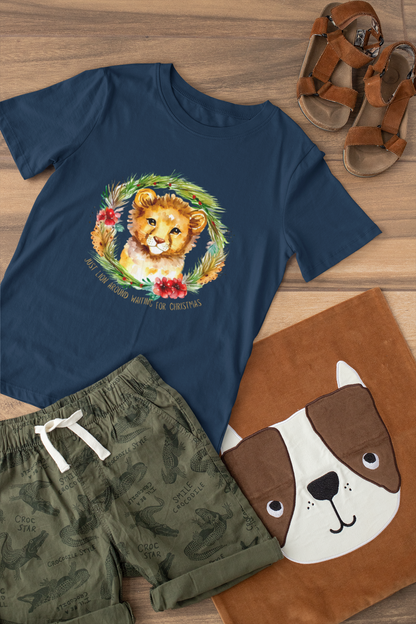 Roar Into the Holiday Season with this Lion-themed Youth Short Sleeve Tee